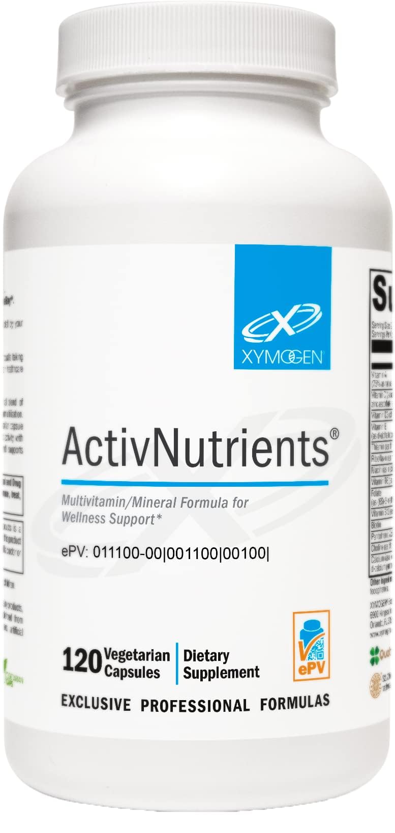 XYMOGEN ActivNutrients - Multivitamin & Multimineral Formula - Wellness, Immune & Energy Support - Active B Vitamins & Chelated Minerals - Vegetarian, Non-GMO & Gluten Free - 120 Count