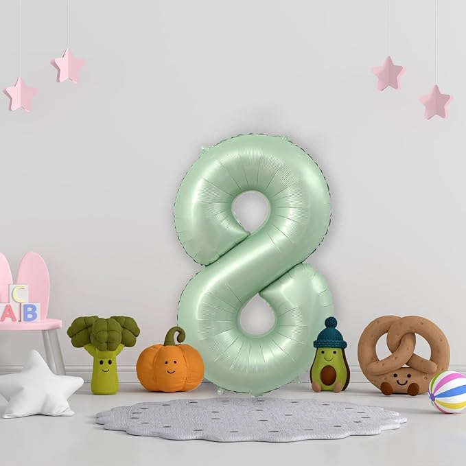 40 Inch Olive Green Large Number Balloons 0-9, Number 8 Balloons Foil Mylar Big Number Balloons, Helium Number Balloons Decorations For Birthday, Anniversary Events, Wedding Party