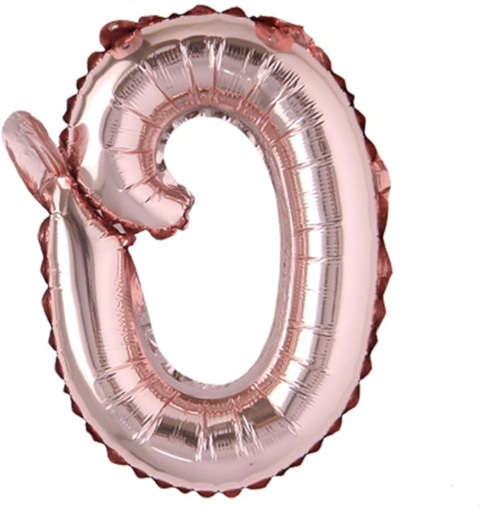18 Inch Rose Gold Happy Birthday Balloons - Lowercase Handwriting Style Letters for Birthday Party Decoration (18 Inch Rose Gold O)