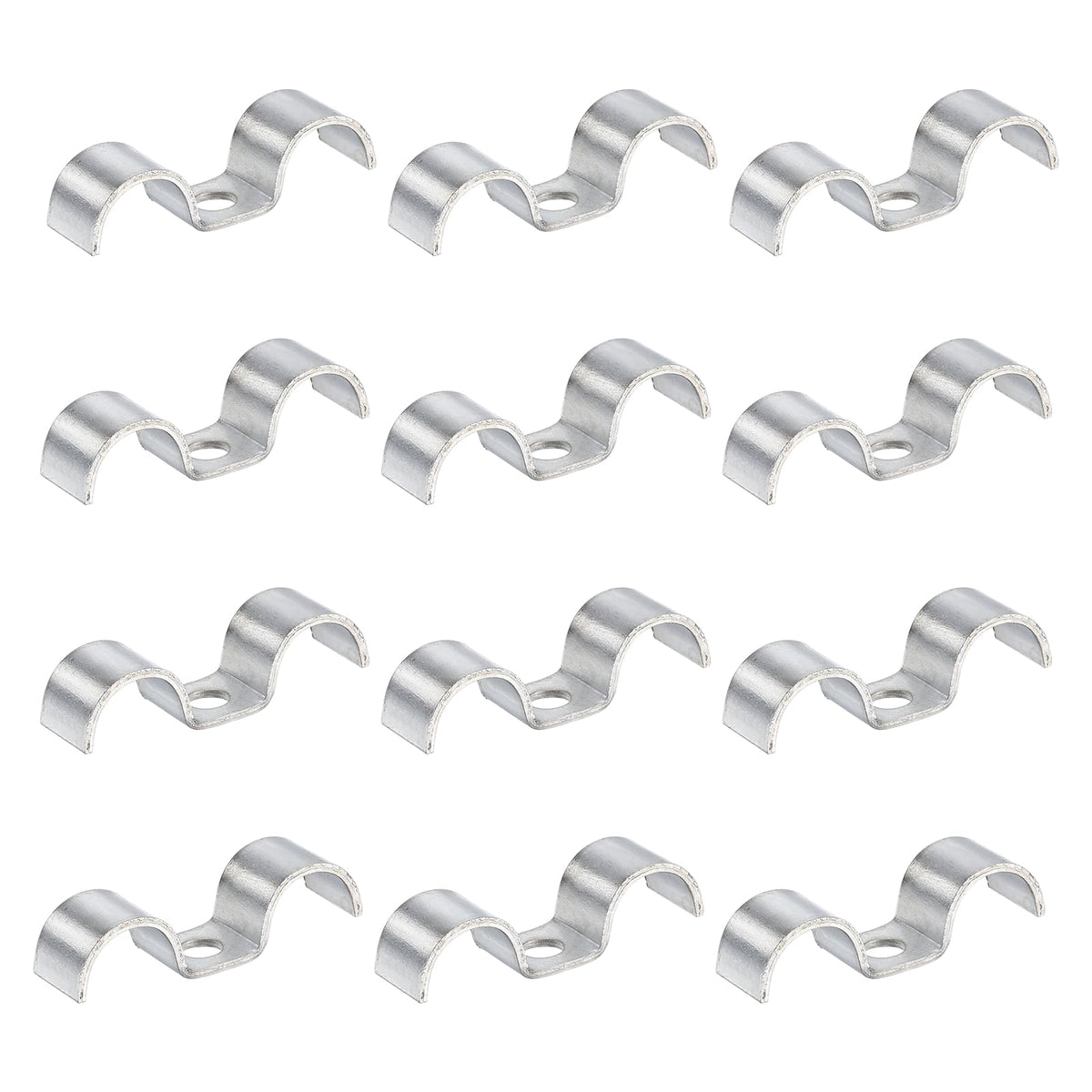 HARFINGTON 12Pcs Stainless Steel Double Line Clamp 16 mm / 5/8 inch Fuel Lines Clips M-Shape Mounting Clip for Brake Fuel Lines