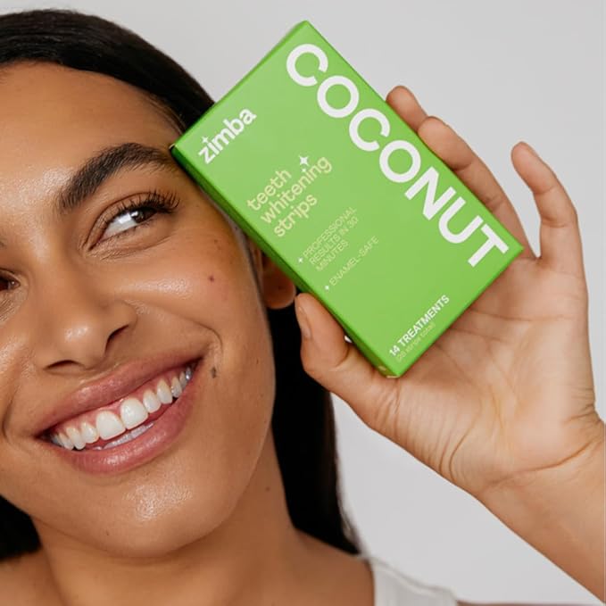 Zimba Teeth Whitening Strips 3-Pack Bundle (Mint, Peppermint, Coconut) | Vegan Whitening Strip Enamel Safe Teeth Whitening Hydrogen Peroxide Teeth Whitener for Coffee, Wine, Tobacco, and Other Stains