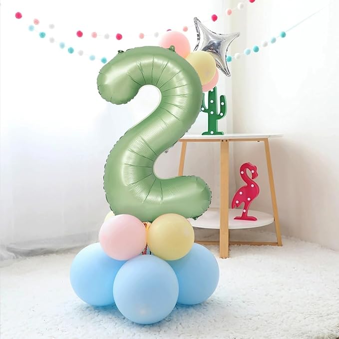 40 Inch Green Number Balloon 0 Olive Green Foil Balloon Sage Green 0 Balloons Mylar Helium Balloon for Birthday Party Decorations Girls Boys Baby Shower Wedding Anniversary Decoration (Number 0)