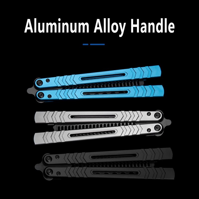 Aluminium Alloy Handle Comb Practice Tools Stainless Steel Comb Head Practice Hair Styling Tools for Sport Outdoor Use (Blue)
