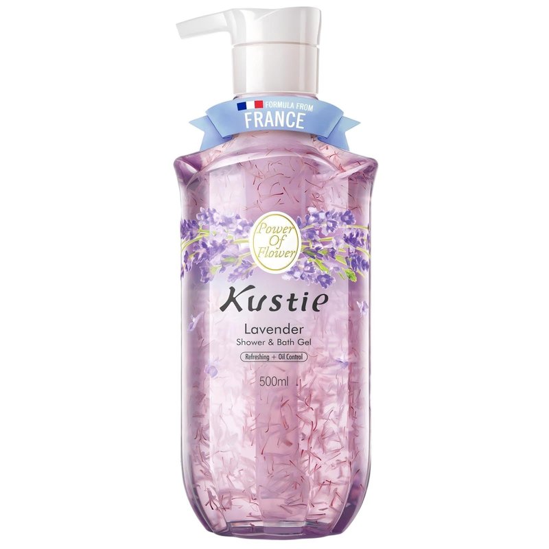 Kustie Sakura Floral Body Wash with Real Petals – Botanical Shower Gel with Niacinamide & Hyaluronic Acid, Spa Cleanser with Fresh Floral Scent, 16.9 fl oz