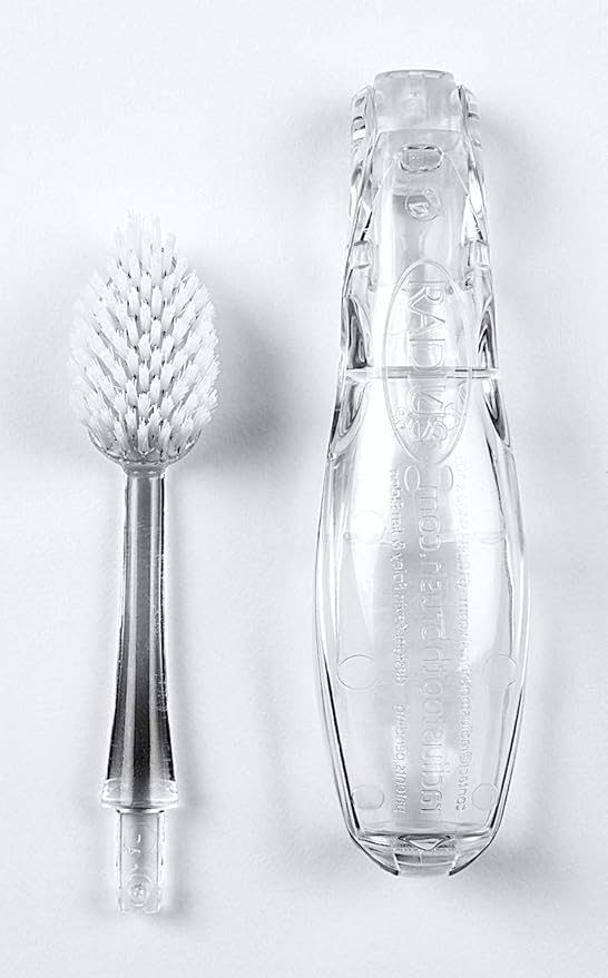 RADIUS Tour Travel Brush & Case with Replaceable Brush Head ADA Accepted Toothbrush Improve Gum Health - Smoke - Pack of 1