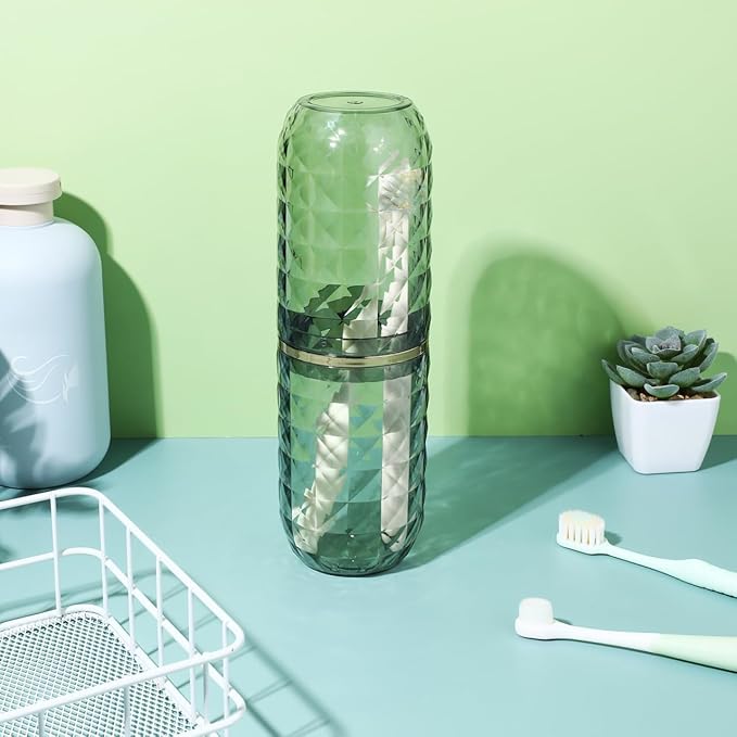 GALPADA Portable Toothbrush Travel Case Sturdy Toothbrush Holder Cup Reusable for Camping Hotel