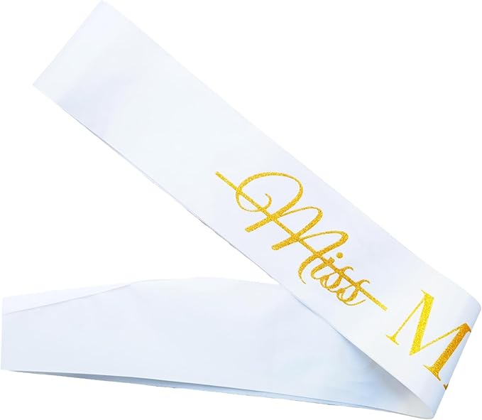 Bride to Be Sash, White Bachelorette Hen Party Decorations with Gold 'Miss Mrs', Funny Bridal Shower Gifts for Women, Future Wifey Engaged Era Supplies, I Said Yes Wedding Proposal Favors