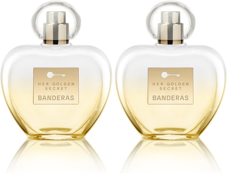 Banderas Perfumes - Her golden secret - Eau de toilette Spray for Women - Long Lasting - Fruity, Floral and Vanilla Notes - 2.7 Fl Oz (Pack of 2)