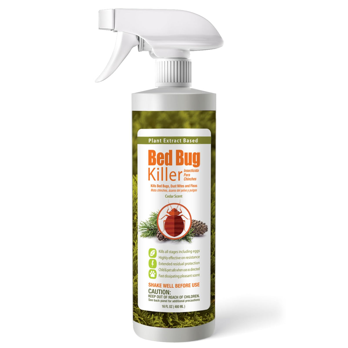 Bed Bug Killer 16 oz EcoVenger by EcoRaider, 100% Kill Efficacy, Bedbugs & Mites, Kills Eggs & The Resistant, Lasting Protection, USDA BIO-Certified, Plant Extract Based & Non-Toxic, Child & Pet Safe