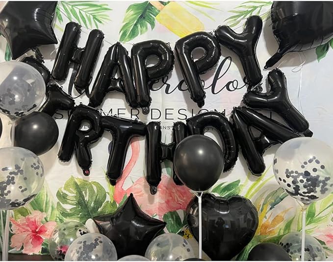 Sweet 18th Birthday Decorations Party Supplies,Black Number 18 Balloons,18th Foil Mylar Balloons Latex Balloon Decoration,Great 18th Birthday for Girls,Women,Men,Photo Props