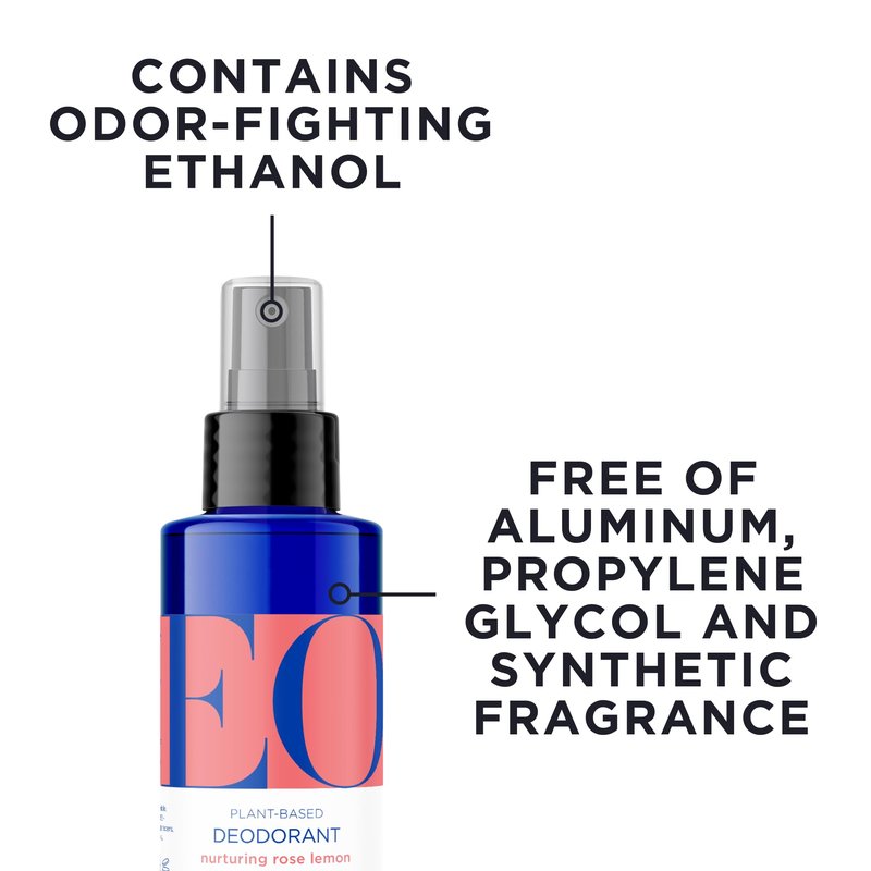 EO Deodorant Spray, 4 Ounce (Pack of 3), Rose Lemon, made with Essential Oils for Men and Women