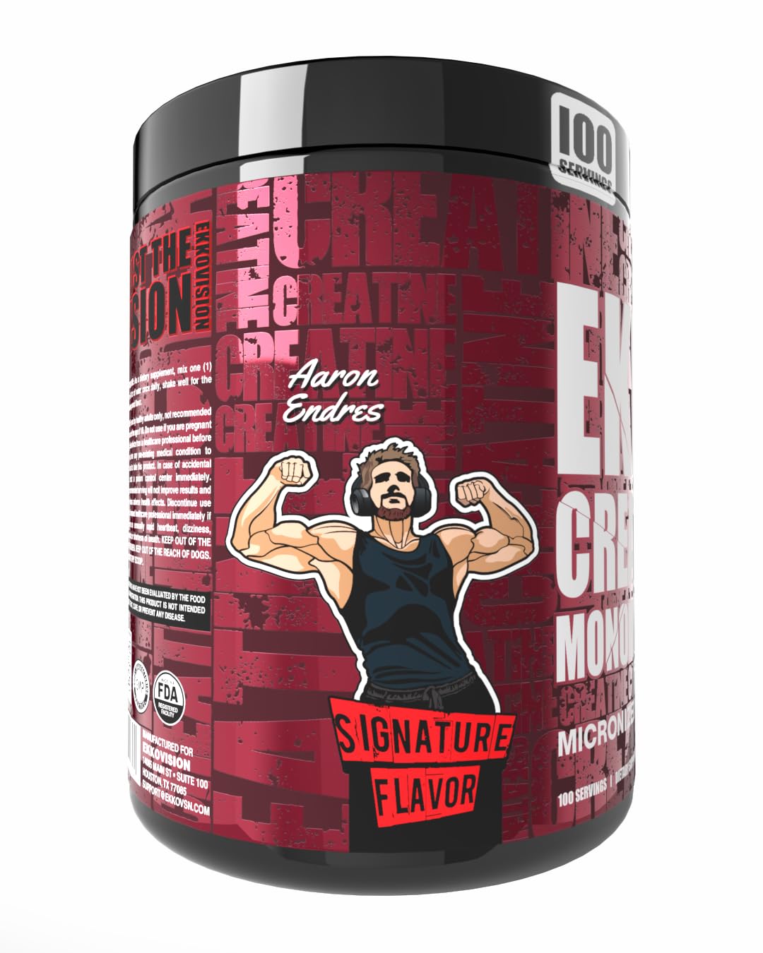 Ekkovision Creatine Monohydrate Powder, Micronized,Fruit Punch, Pre Workout & Post Workout Supplement for Men and Women, Energy Support, Easy to Mix in Shakes, Smoothies & Beverages, 100 Servings