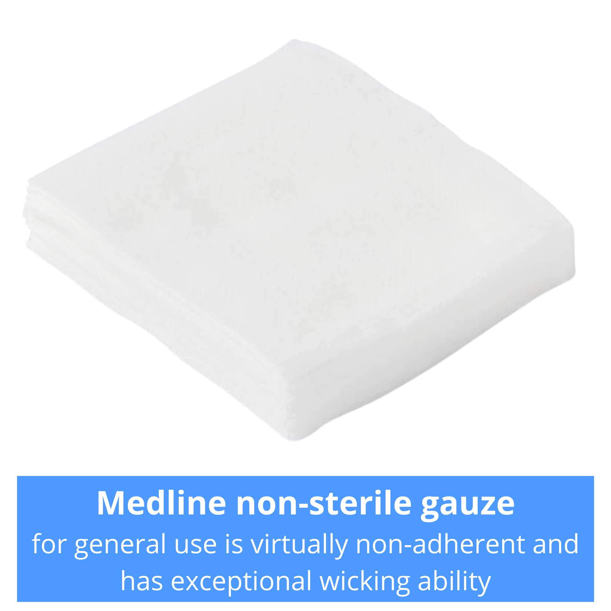 Medline Non-Woven Non-Sterile, Rayon/Poly Gauze Sponge, 4 x 4, 4-Ply (10 Packs of 200)