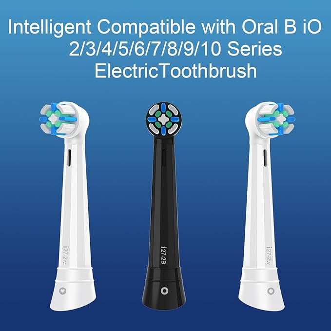 8 Pcs iO Replacement Heads Compatible with Oral B iO 2/3/4/5/6/7/8/9/10/Deep Clean Series Electric Toothbrush, IO Toothbrush Heads, Brush Heads with Medium-Hard bristles Care Your Teeth (Black)