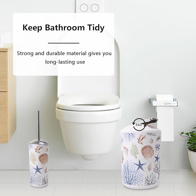 Bathroom Accessories Set 9 Piece Sea Bathroom Sets with Trash Can Bathroom Accessory Set Ocean Bathroom Accessories Set