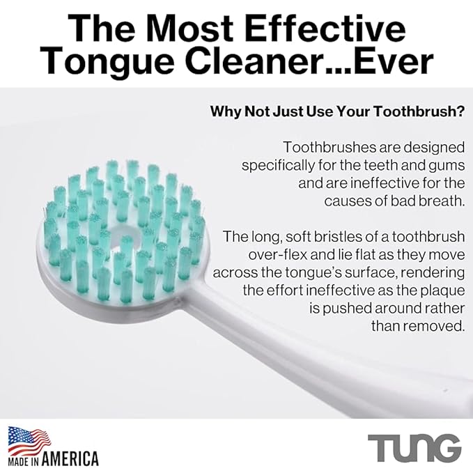 TUNG Tongue Cleaning Kit – Original TUNG Brush & Natural Mint Blast Gel, Bad Breath & Halitosis Defense, BPA-Free, Made in USA