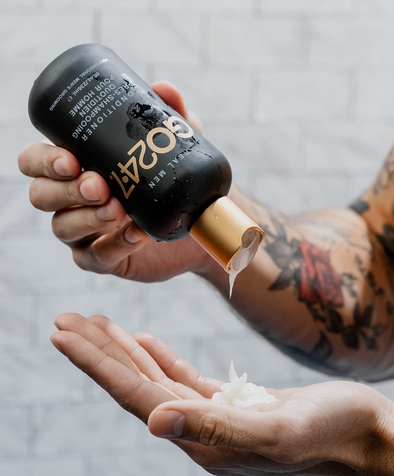 GO247 Daily Conditioner – Hydrating Formula for Men – With Vitamin E & Menthol to Help Nourish & Refresh – Macadamia Nut & Ginseng Scent, 8 Fl Oz