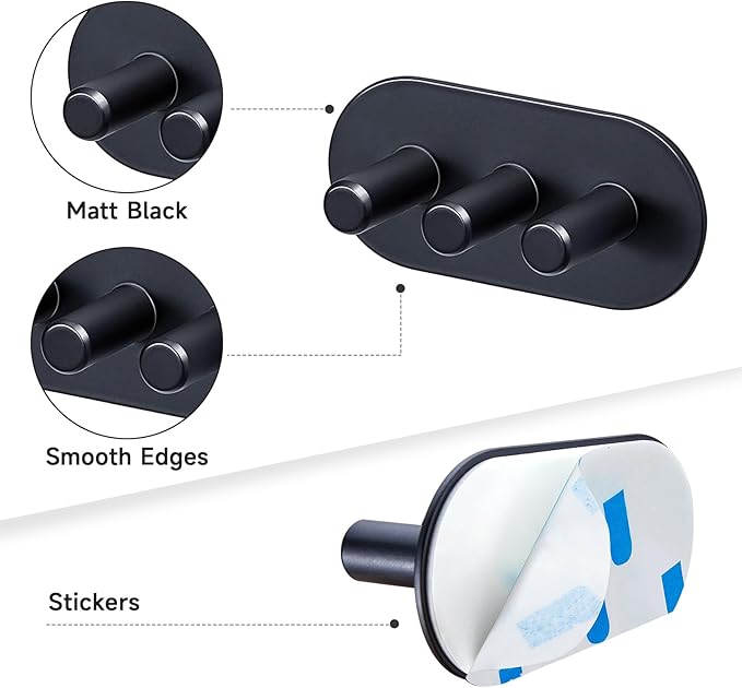 Electric Toothbrush Head Holder, Toothbrush Holders Wall Mounted, Adhesive Tooth Brush Head Holder Organiser, Electric Toothbrushs Holder, Shower Tooth Brushing Holder (Black, Small)