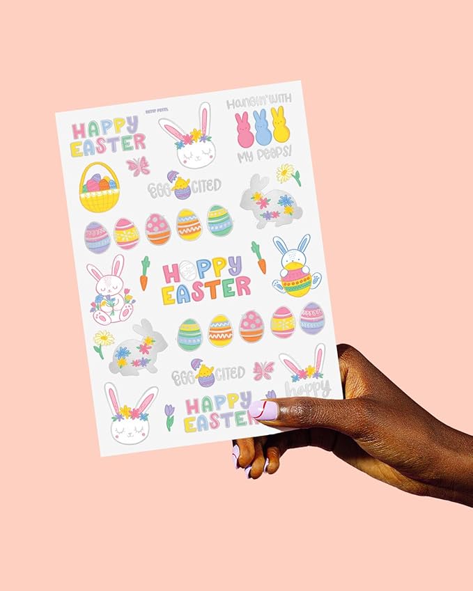 xo, Fetti Easter Party Supplies Temporary Tattoos - 48 Glitter Styles | Easter Bunny Decorations, Easter Basket, Easter Eggs Activity, Spring