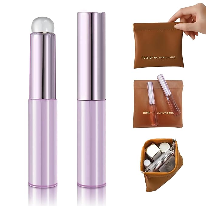 2pcs Silicone Lip Brush, Purple, Soft Silicone Material, Hygienic, Easy to Clean, Enhances Lip Care