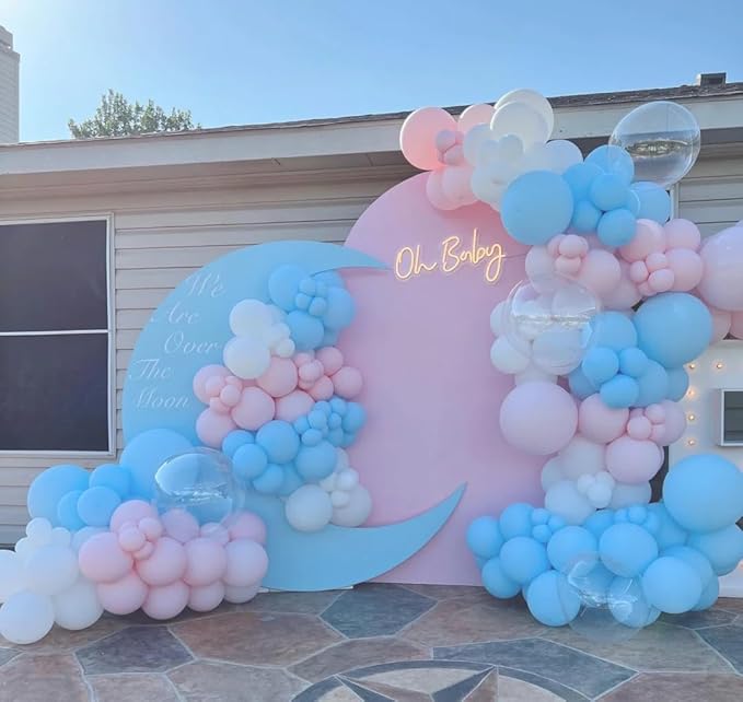 AZOWA 24 Inch Pink and Blue Balloon 10 Large Balloons for Wedding Birthday Baby Shower Decoration