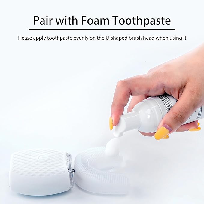 Automatic Toothbrush for Adult - Ultrasonic Electric Toothbrush with Soft Bristles Waterproof & Washable Rechargeable Portable Design with Wireless Charging 30'' Timer for Travel & Home Use (White)