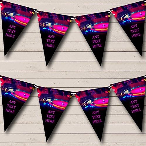 70's 80's Disco Dance DJ Record Personalized Birthday Party Bunting - Hanging Party Decoration - Birthday Party Banner Garland | Decorative Party Supplies