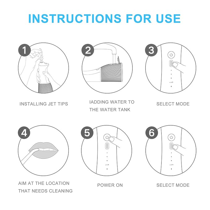 Water Flosser Tip Replacement Heads Oral Irrigator Refill Heads Jet Tips,Only Compatible COSLUS C20 (F5020E), E40 (WFP14), C31 (F5023), C50, and C51 Water Flosser(Blue)