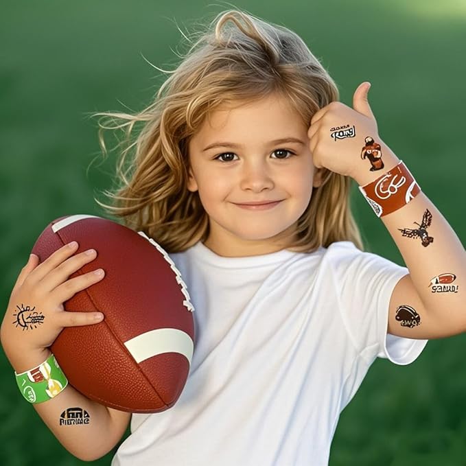 36 PCS Football Slap Bracelets Party Favors, Football Sports Bracelets for Kids Sports Themed Birthday Party Supplies Decorations Snap Bracelet Wristband for Boys