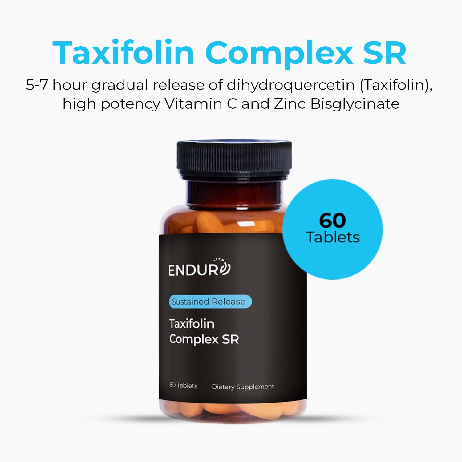 ENDUR Taxifolin SR (Sustained Release) Dihydroquercetin - DHQ 60 mg (60 ct)