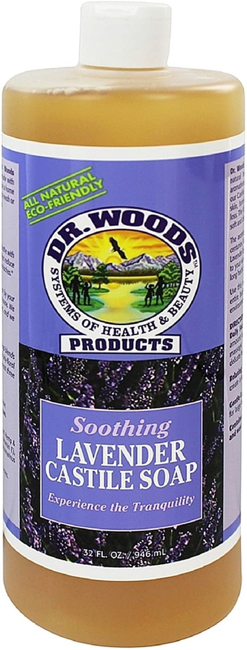 Dr. Woods Lavender Liquid Castile Soap - Castile Soap with Pure Lavender Oil, Body Wash for Men and Women, Natural Cleanser for Face, Hands, and Body - 32 Fl Oz, Pack of 3