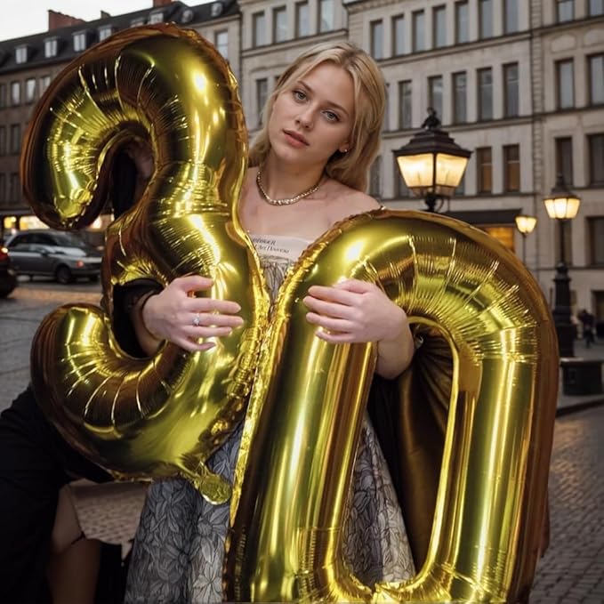 40 inch Gold Number Balloon Giant Foil Helium Balloons Gold Number 0 Balloon for Birthday Party Anniversary Decorations Supplies