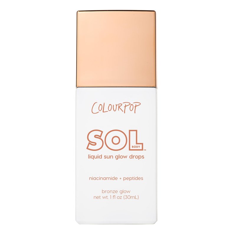 ColourPop Sol Liquid Sun Glow Drops - Buildable Face & Body Bronzer Drops - Glowy Summer Makeup Enriched with Niacinamide & Peptides for Radiant, Healthy-Looking Skin (1.11 oz)