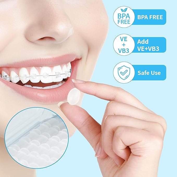 10 Box Clear Braces Wax for Teeth Precut Orthodontic Wax for Braces Aligners, Wax Dots, Hardcover Box Dental Wax with Mirror for Home Travel Office, Unscented, 4Pack/Box