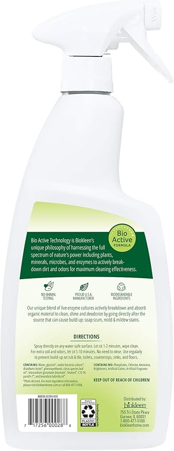 Biokleen Bac-Out Natural Bathroom Cleaner - 2 Pack - Enzyme Professional Strength, Enzymatic Cleaner for Bathroom, Eco-Friendly, Plant-Based, No Artificial Fragrance - Packaging May Vary