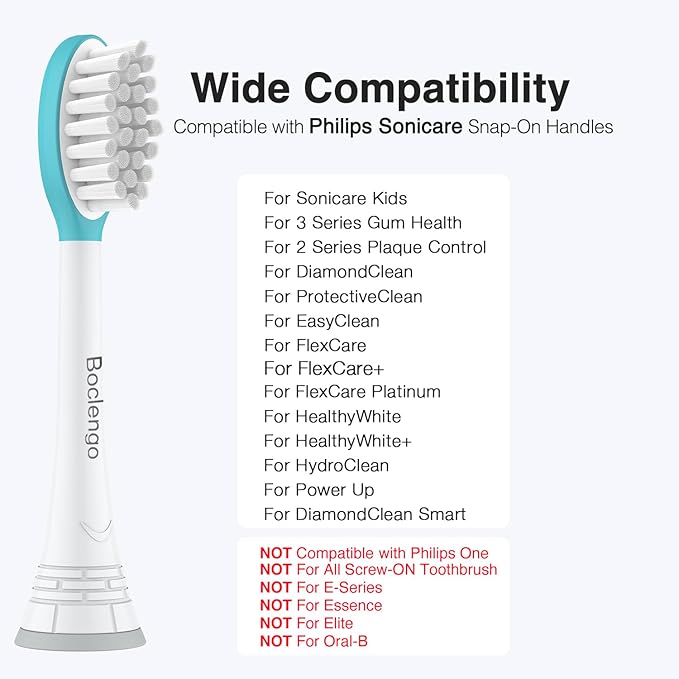 Kids Replacement Toothbrush Heads for Philips Sonicare Kids Replacement Heads, Soft Standard Brush Head for 7-12 Child,for Phillips Sonic Care Electric Small Brush HX6032/94,HX6320,4 Blue+4 Pink
