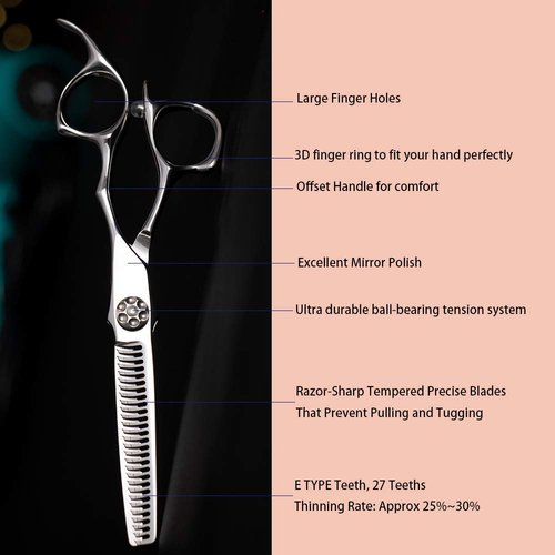 AOLANDUO 6 Inch Professional Hairdressing Scissors -High End AICHI Steel Handcrafted Hair Scissors - Razor Edge/Offset Design/Pro Ergonomic for Salon Stylists Beauticians and Barbers