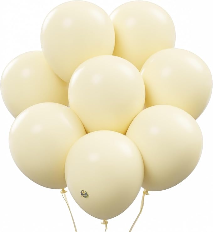 AFTERLOON® Biodegradable Balloons 24 pcs Ivory Cream 12 Inch, Matte Color Thickened Extra Strong Latex Helium Float, Multicolor Colorful Bulk Color ballon baloon Globos Para Decoration De Fiestas Kids