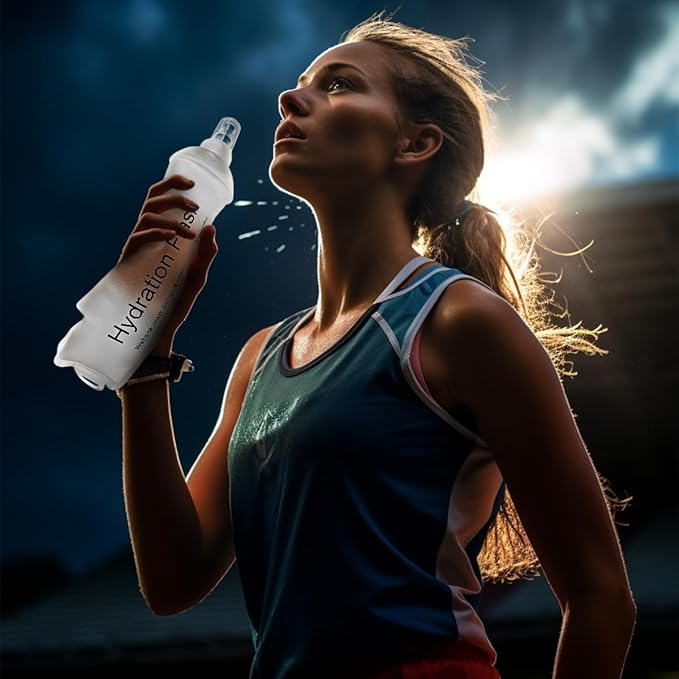 WILDREEDS 500ml Soft Flask, TPU Collapsible Soft Water Bottle for Hydration Pack, Running Vest, Folding Water Bottle for Hiking Cycling Climbing-2Pcs, White