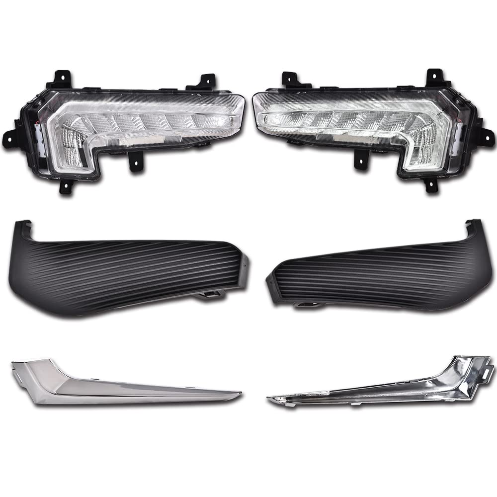 ALLGOOD LED Fog Lights w/Bulbs 1 Pair Bumper Daytime Running Lamps Compatible with 2016 2017 2018 Chevy Malibu XL Clear Lens Fog