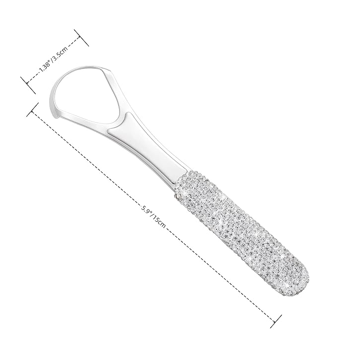 Tongue Scraper Bling Metal Tongue Cleaner for Adults & Kids Diamond Stainless Steel Tongue Scrubber for Oral Care & Hygiene(Colorful)