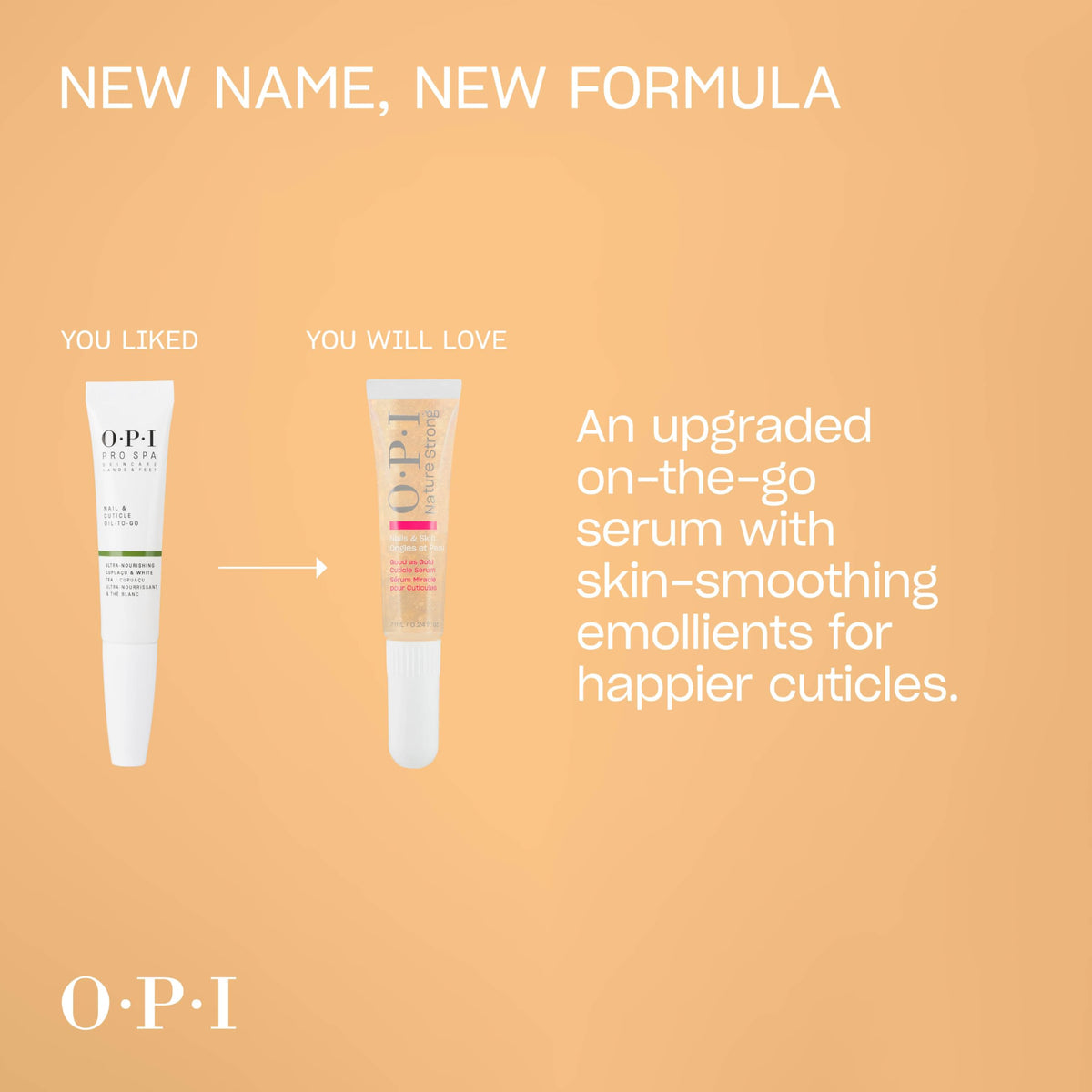 OPI Nature Strong Nails & Skin - Good as Gold Cuticle Serum | Hydrating Gel Serum to Soften & Sooth Cuticles On-The-Go | Enriched with Skin-Smoothing Emollients | 0.24 Fl Oz | 7 mL