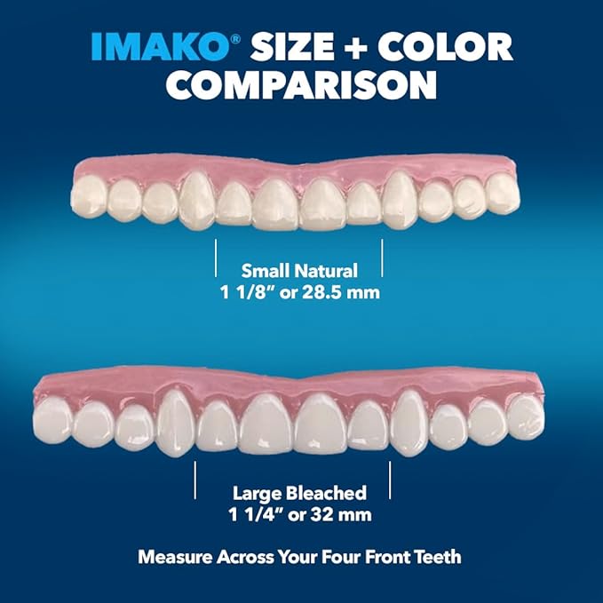 Imako Premium Cosmetic Uppers - 1 Pack - Large, Bleached White - DIY Smile Makeover - Made in USA