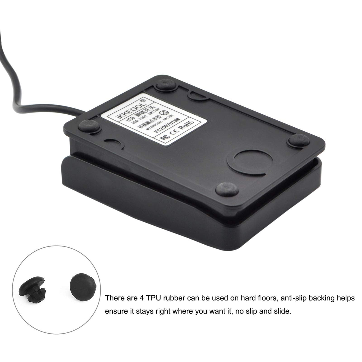 [Upgraded] iKKEGOL USB Foot Pedal Switch Video Game PC Hands Free Footswitch One Key Control Program Computer Mouse Keyboard HID with 2M Cable
