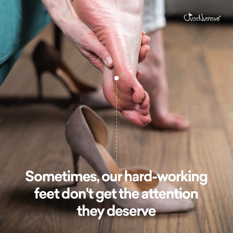 Just Nutritive Peppermint Foot Lotion | Best Soothing Relief for Tired Feet | Feet Tingle as the Peppermint essential oil goes deep to help relieve aches and tension