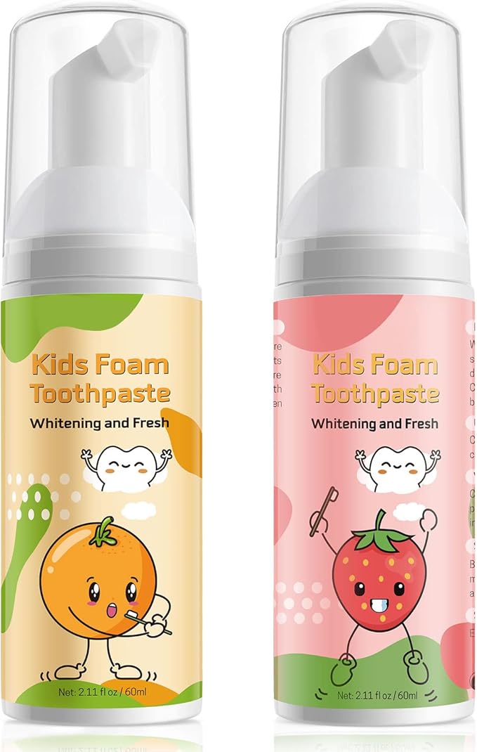 Foam Toothpaste Kids, Toddler Toothpaste with Low Fluoride, Mouthwash for Dental Care, Kids Toothpaste for U-Shape Electric Toothbrush
