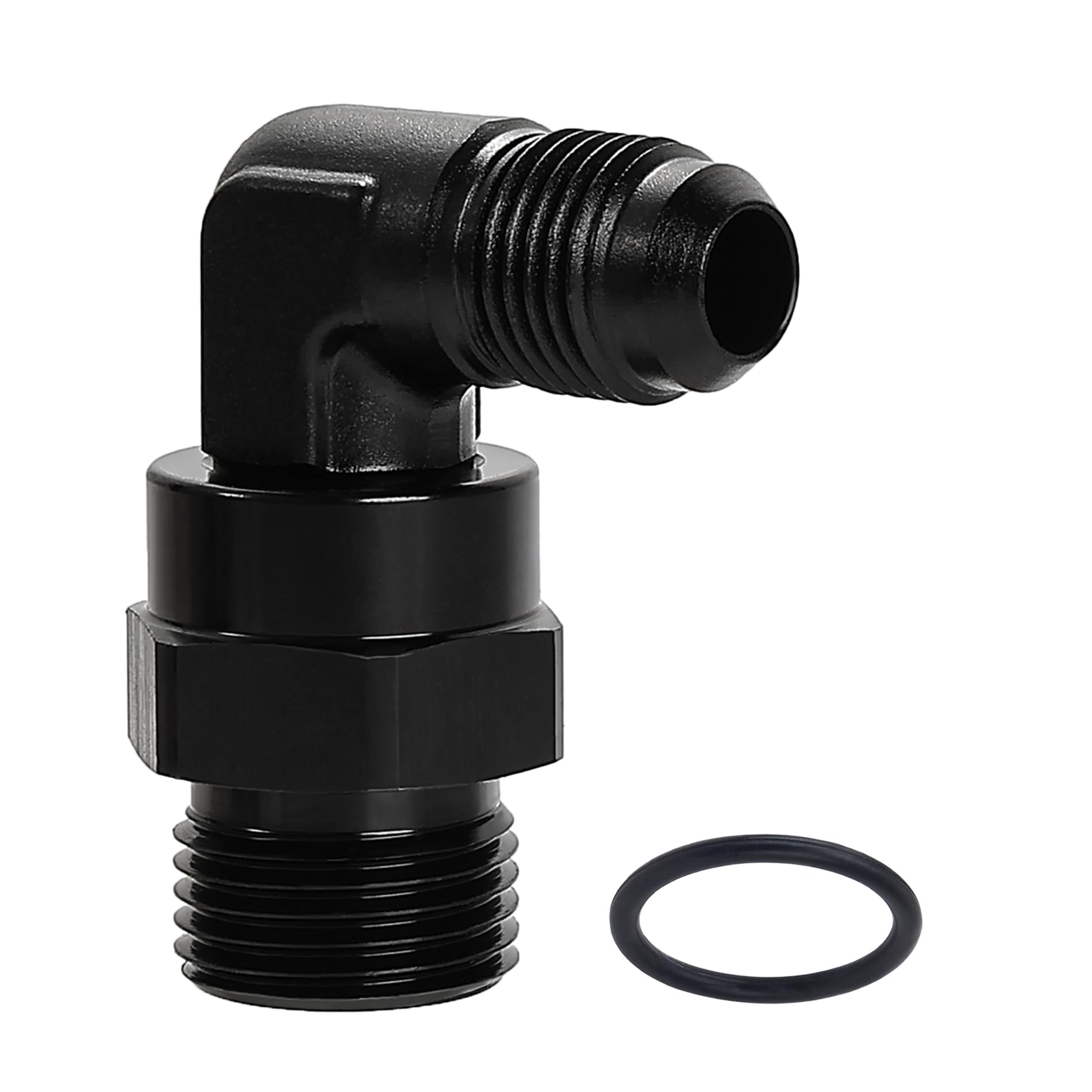 Evil Energy 6An Flare To 8An Orb Male Swivel Adapter Fitting 90 Degree Black 1Pc