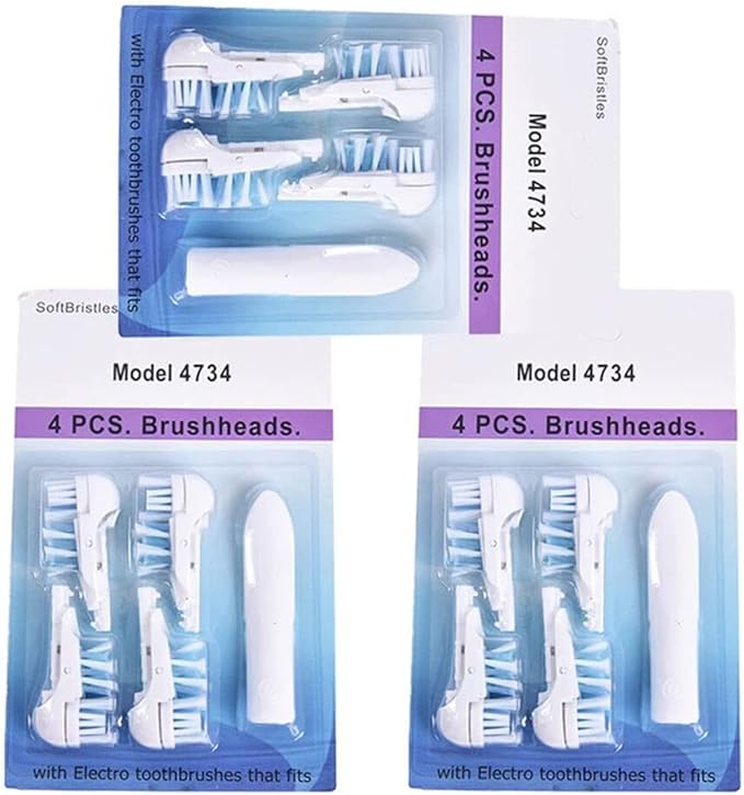 12 Pcs Fit for Oral B Toothbrush Heads Dual Clean Replacements Attachment Spin Brush Head Sensitive Refill Accessories fit for 4732 3733 4734
