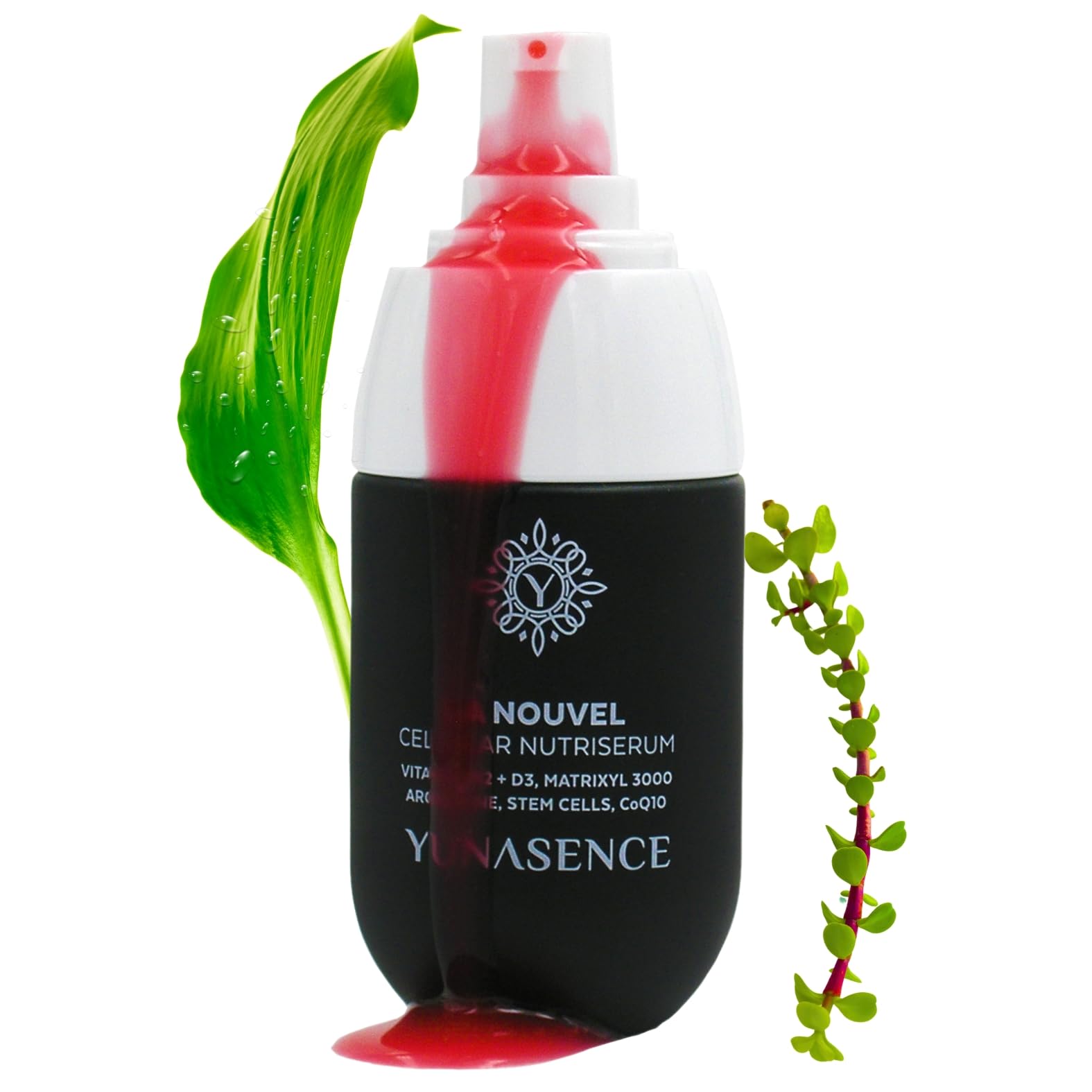 YUNASENCE LA NOUVEL Cellular Nutri Serum with Vitamin B12 (Methylated)+D3, Matrixyl 3000, Argireline, Stem Cells & CoQ10, 1oz Antiaging, Firming, Lifting, Collagen Boosting.