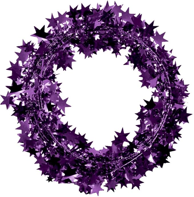PMU 75 Ft Star Wire Shiny Garland Purple - Halloween, Christmas Party, Wedding, Birthday, Festive Home Decoration Ornament Purple (3pc-25Ft Each)
